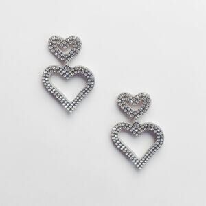 Crystal Double Heart Women Earrings